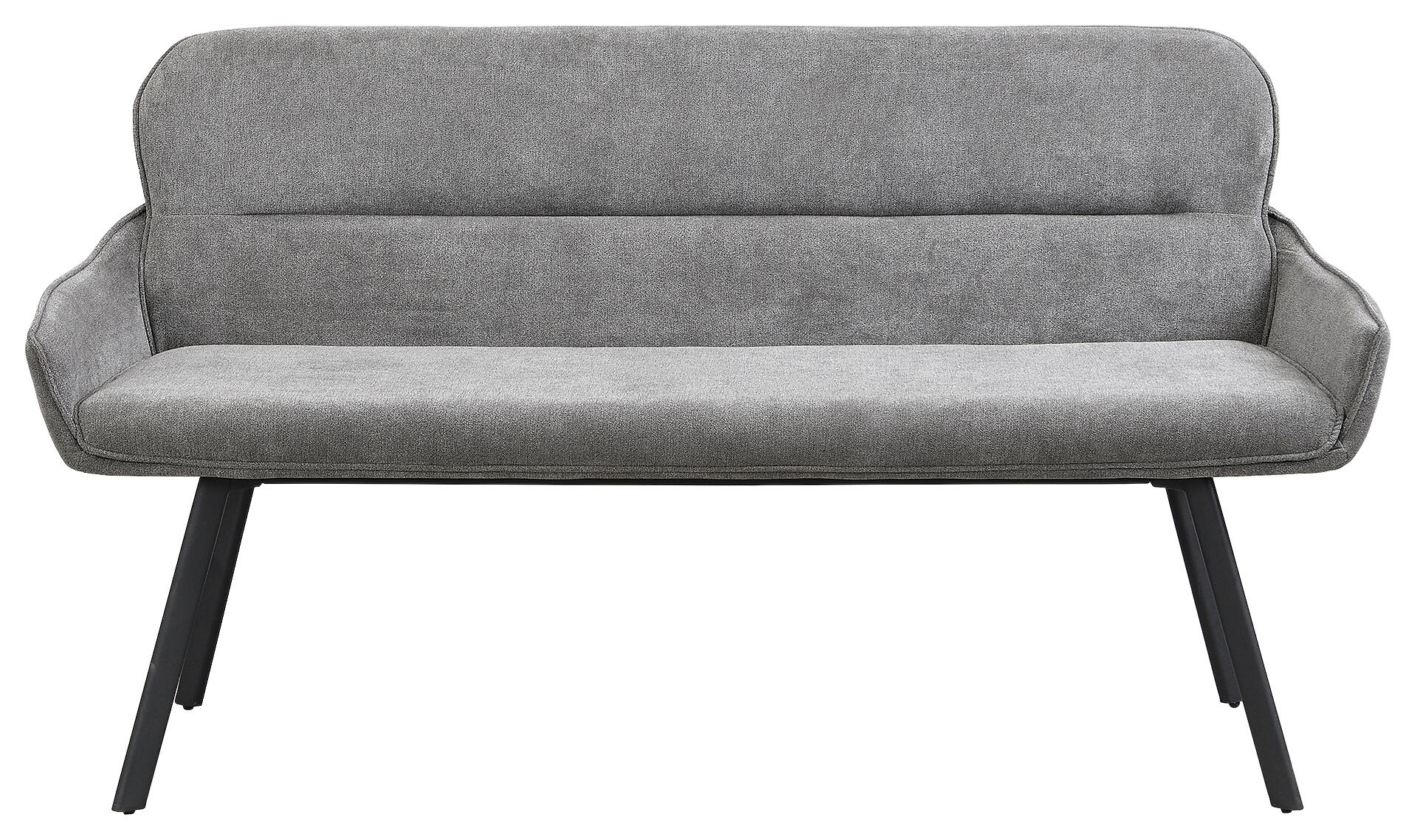 Sitzbank RICO schwarz grau Stoff Metall B/H/T: ca. 140x90x62 cm