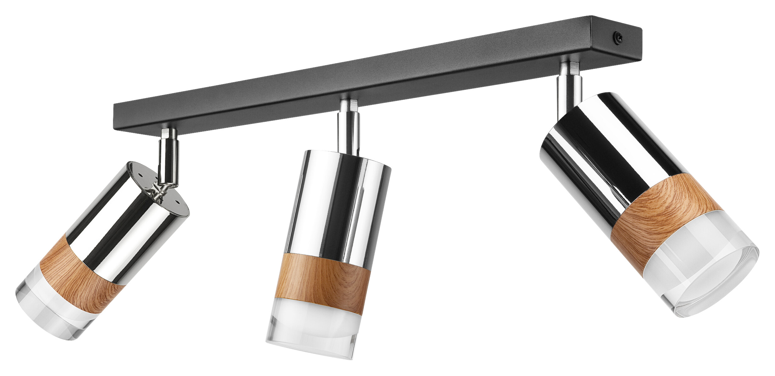 Lamkur Deckenleuchte Chrom Stahl Glas B/H/L: ca. 8x19x45 cm 3 Brennstellen