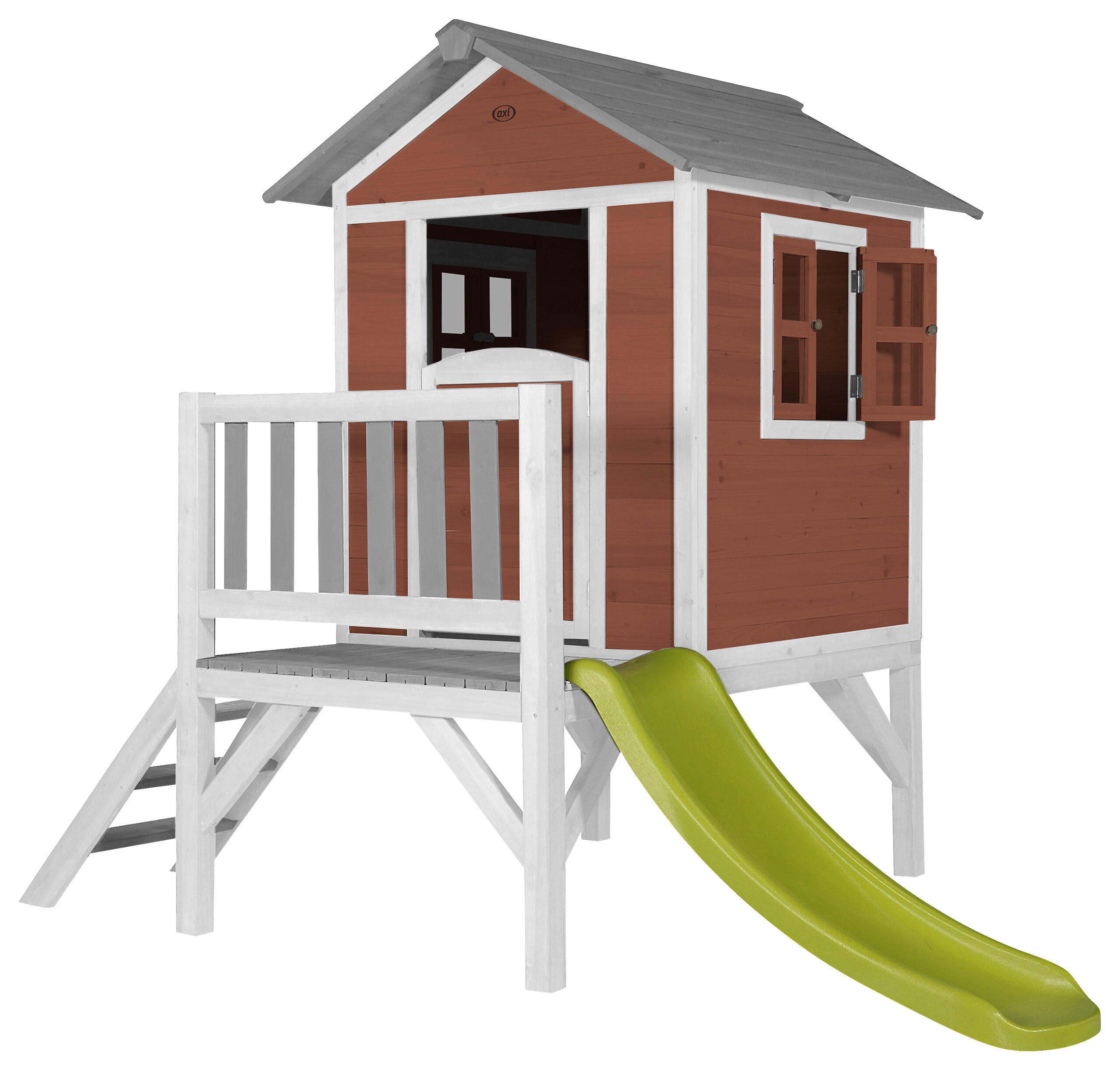 AXI Spielhaus Lodge XL rot B/H/L: ca. 240x189x167 cm