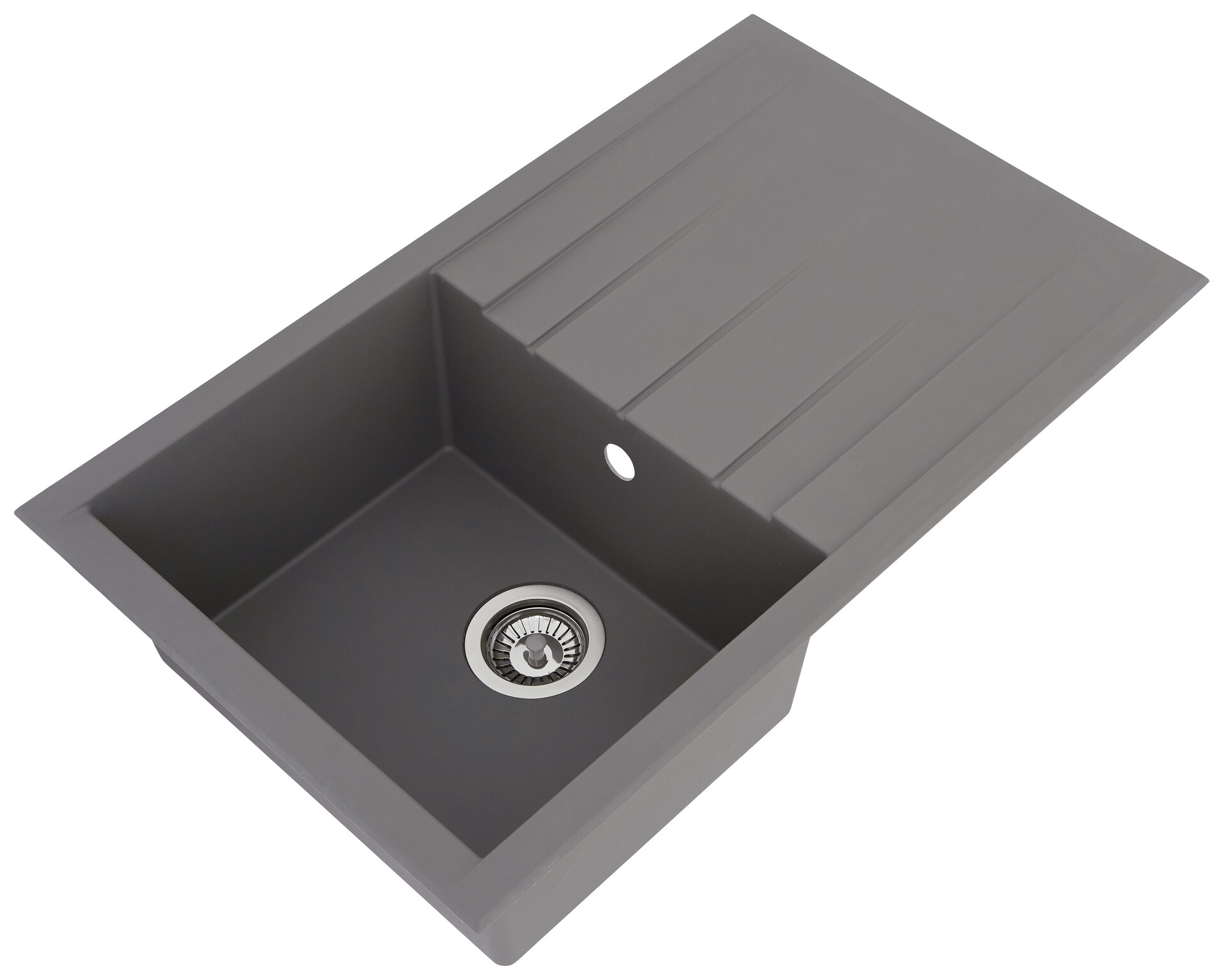 Respekta Einbauspüle Houston 80 x 50 G Beton grau Mineralite B/H/T: ca. 80x21x50 cm