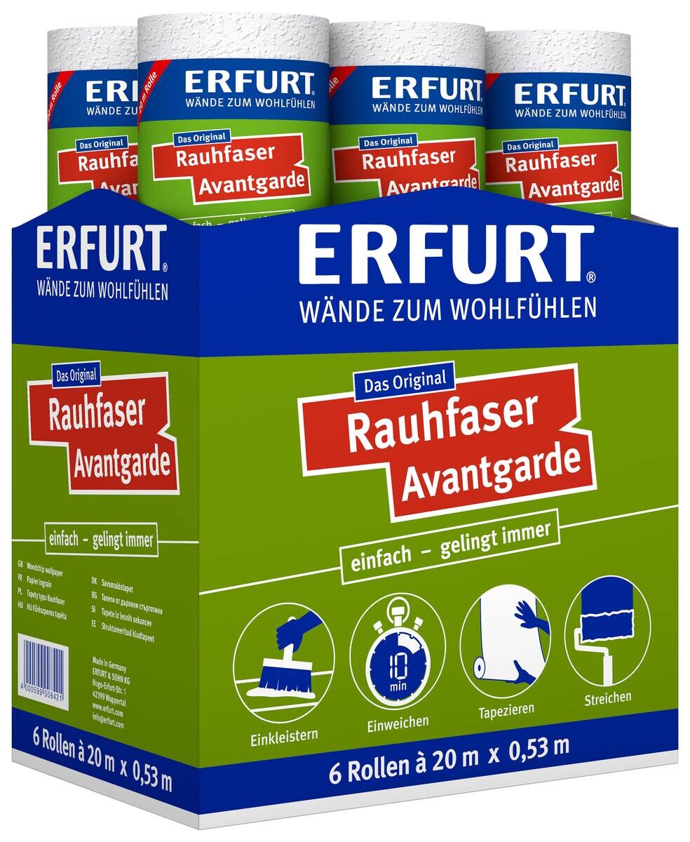 Erfurt Rauhfaser Avantgarde weiß B/L: ca. 53x2000 cm strukturiert