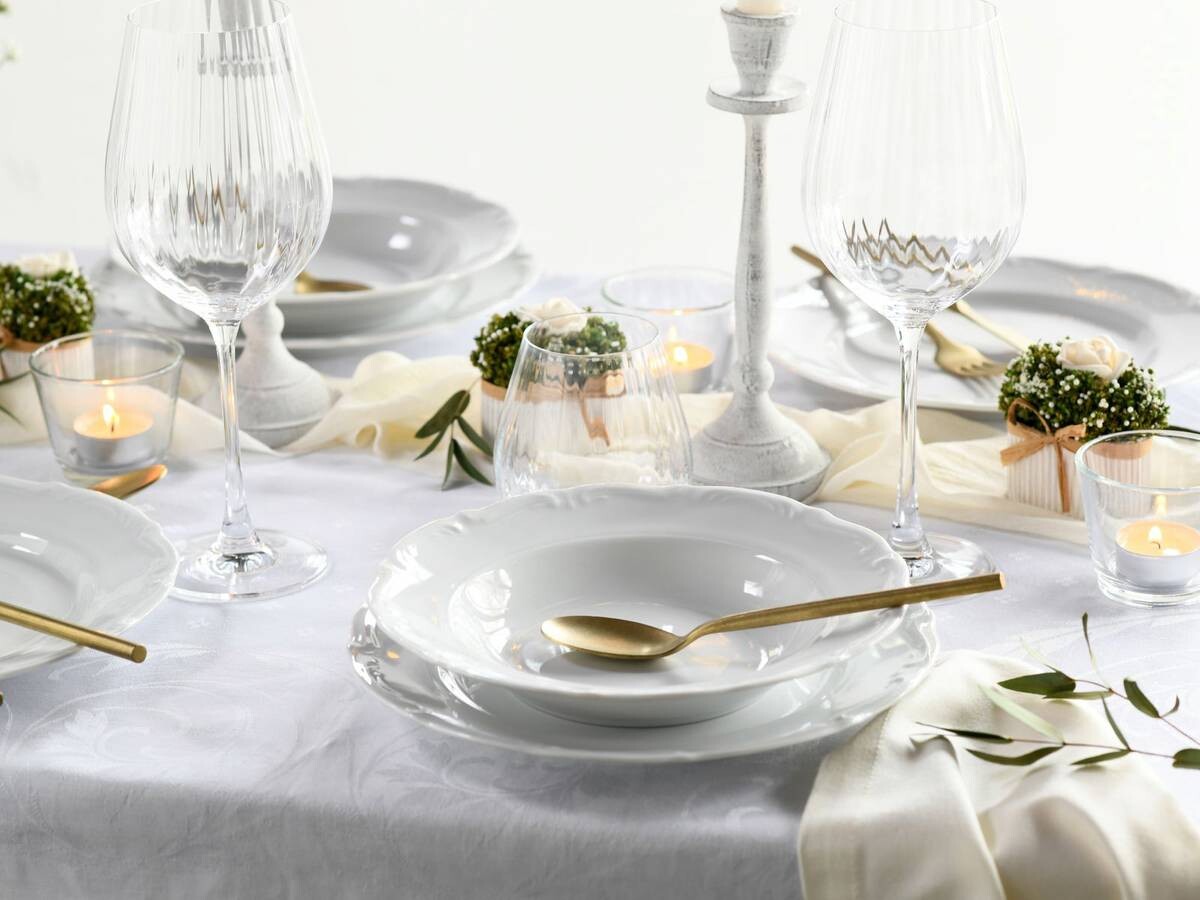 CreaTable Tafelservice Maria Theresia weiß Porzellan 12 tlg. CreaTable Tafelservice Maria Theresia weiß Porzellan 12 tlg.