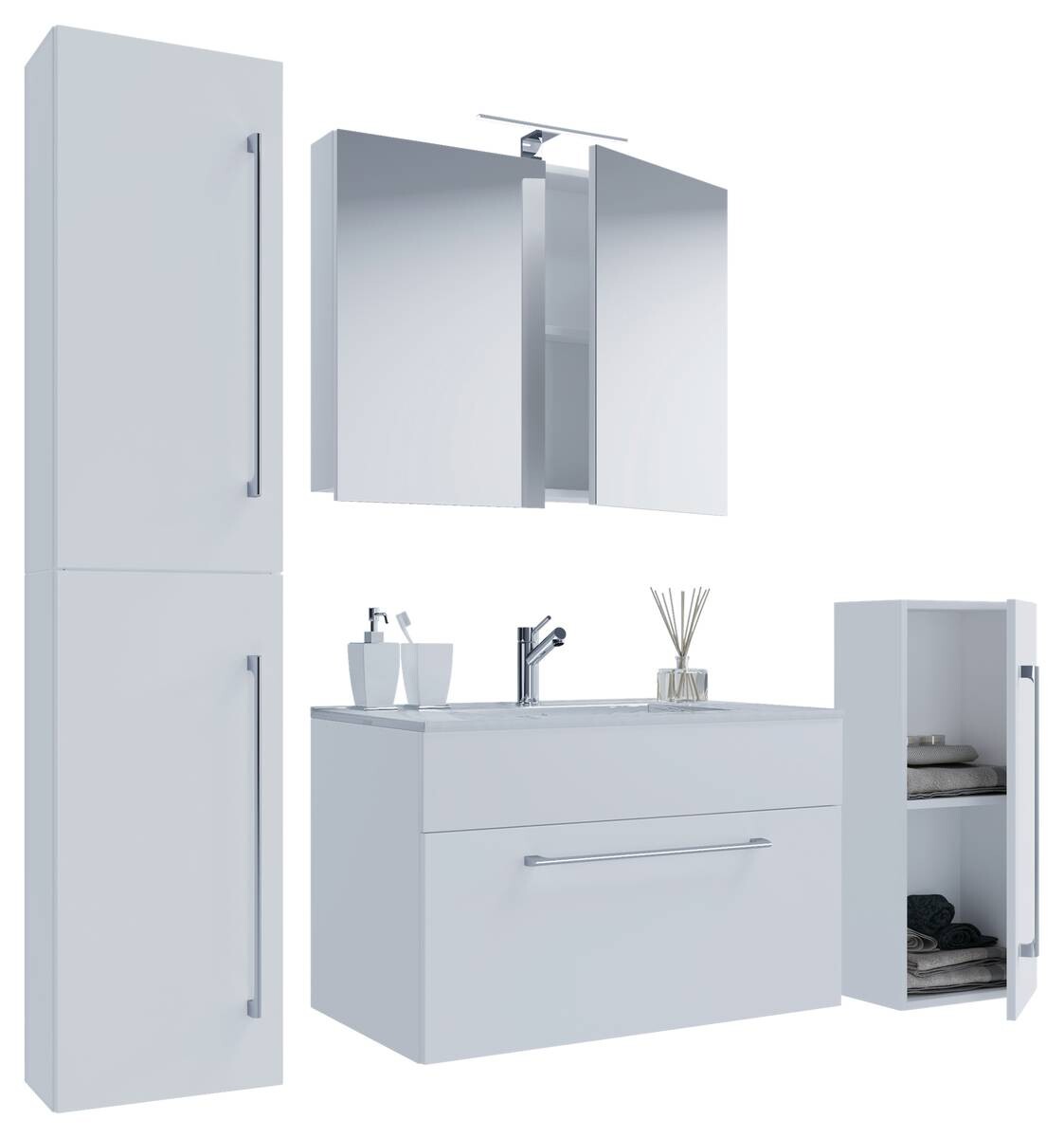 Waschplatz 5tlg-Badinos weiß B/H/T: ca. 60x50x46 cm