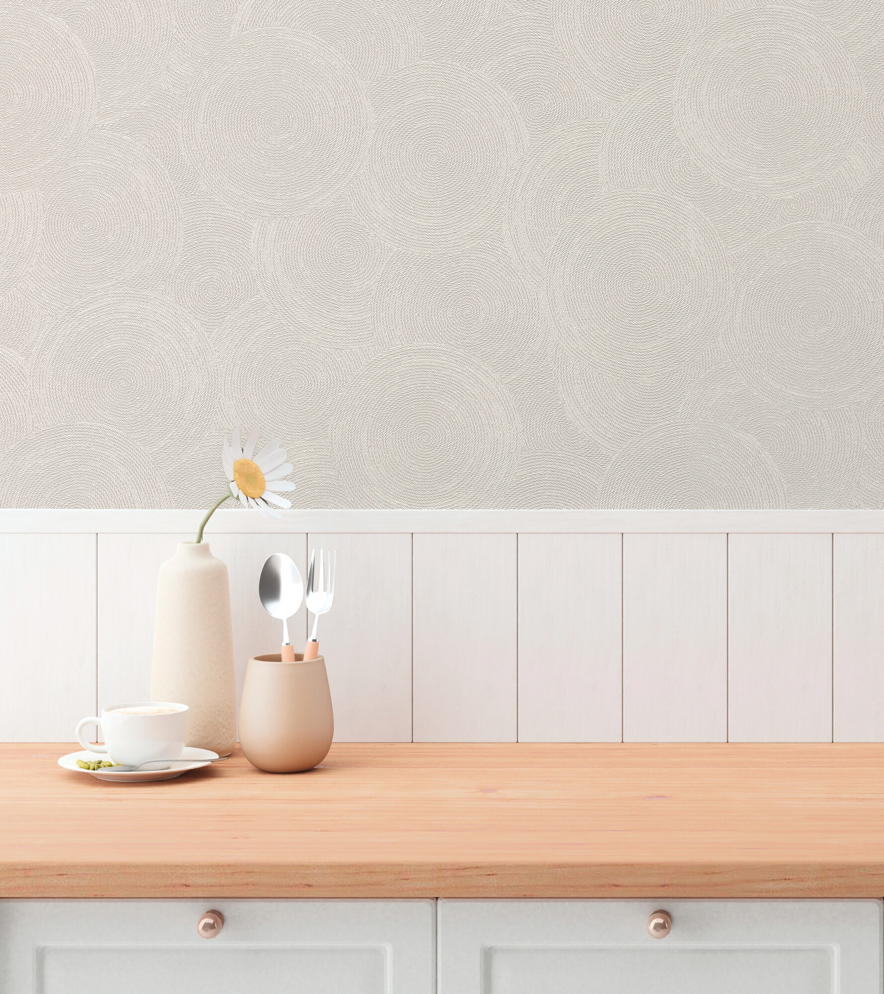 A.S.Creation Vliestapete weiß creme B/H/D: ca. 53x1005x8,8 cm