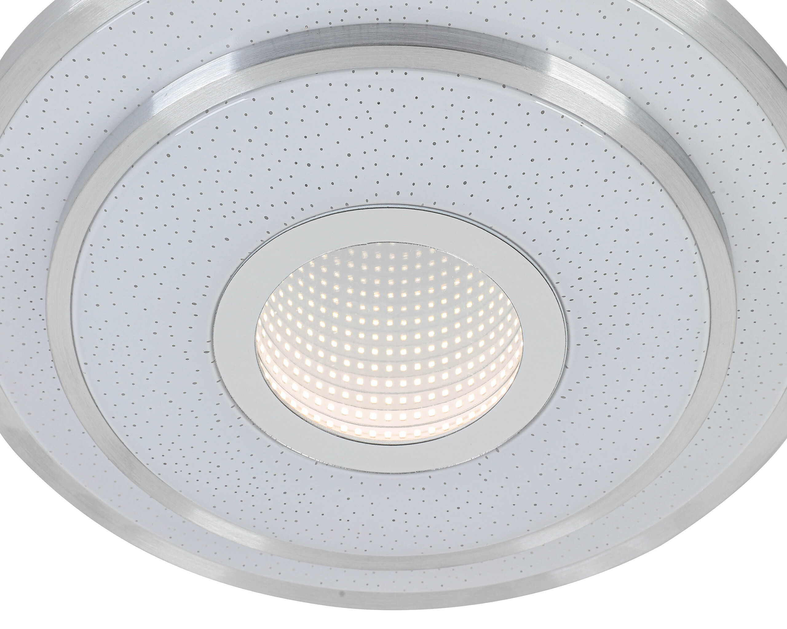 Nolo LED Deckenleuchte Chrom weiß Kunststoff Metall B/H/L: ca. 38x7,5x38 cm 2 Brennstellen