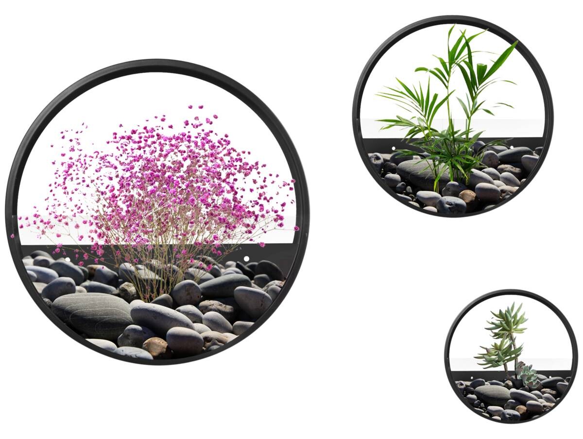 Outsunny Blumentöpfe-Set für die Wand schwarz Stahl B/H/L: ca. 30,5x5x30,5 cm