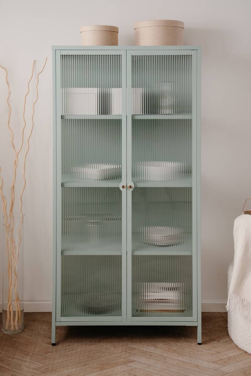 Vitrine Milton mint B/H/T: ca. 80x160x40 cm