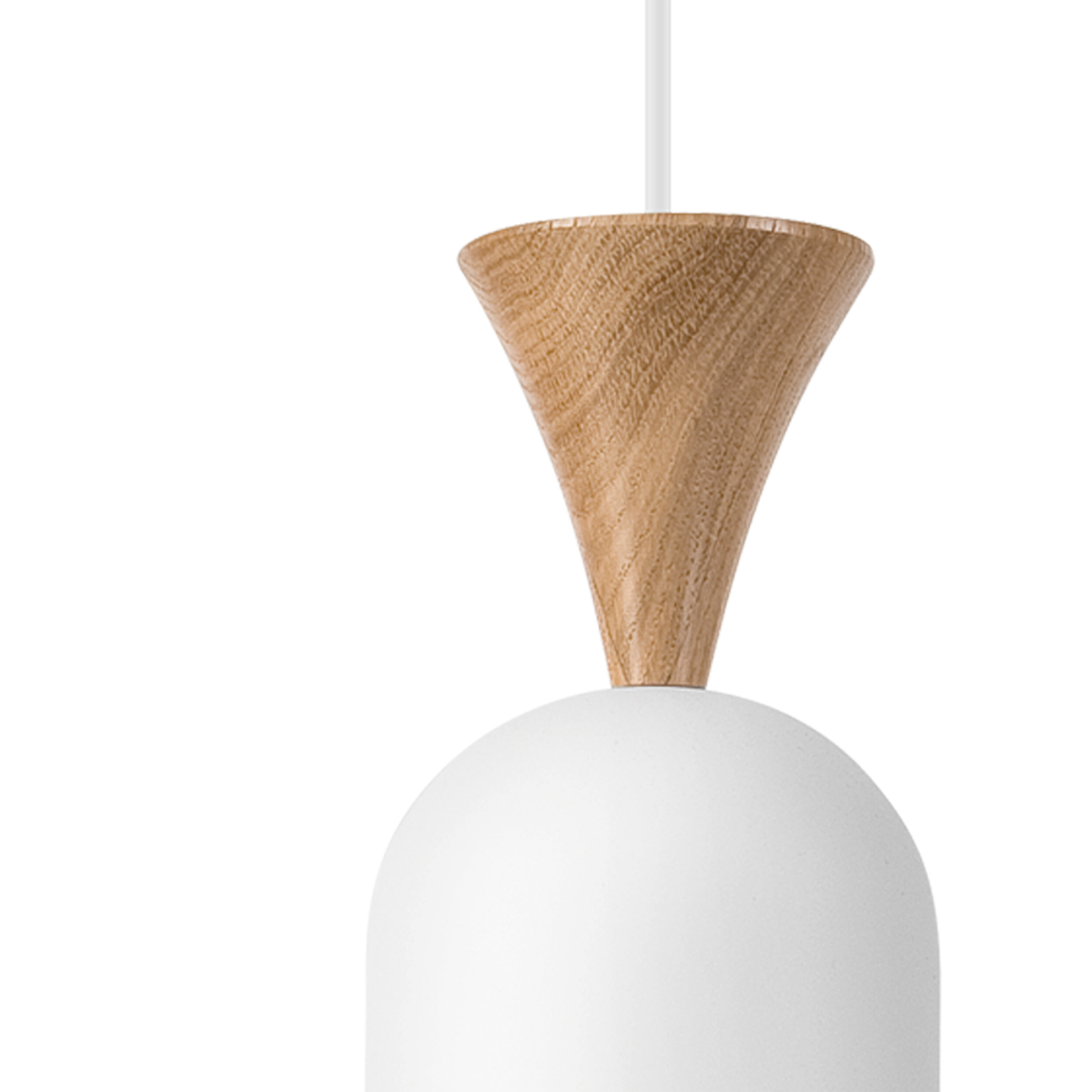 Lamkur Hängeleuchte Eiche weiß Stahl Holz B/H/L: ca. 11x102x11 cm E27 1 Brennstellen