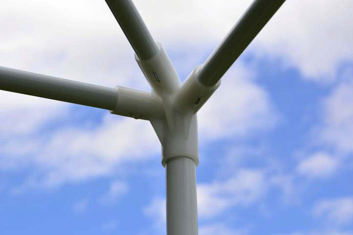 VCM Pavillon weiß Stahlrohr B/H/L: ca. 300x197x300 cm