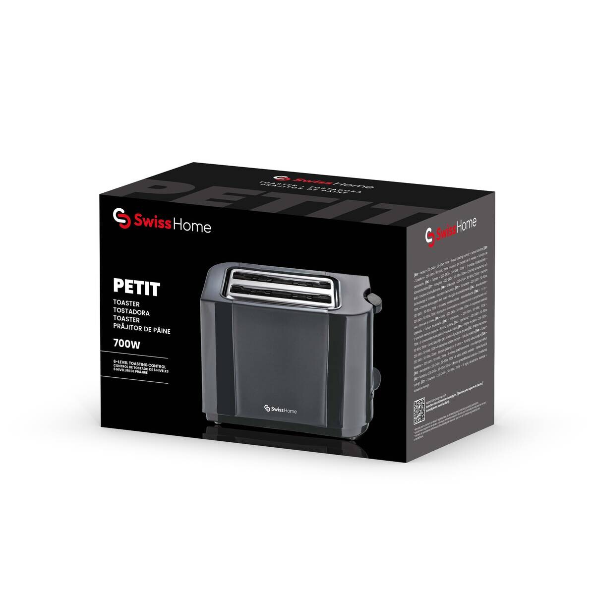 SWISS HOME Toaster schwarz Polypropylen Edelstahl B/H/L: ca. 15x18x25,5 cm