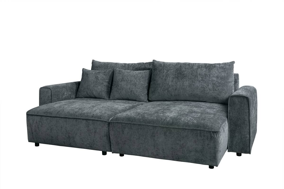 Ecksofa mit Bettfunktion und Bettkasten dunkelgrau Microfaser B/T: ca. 269x147 cm Ecksofa mit Bettfunktion und Bettkasten dunkelgrau Microfaser B/T: ca. 269x147 cm