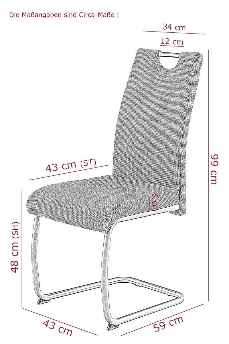 Schwingstuhl Florenz beige Webstoff B/H/T: ca. 43x99x60 cm