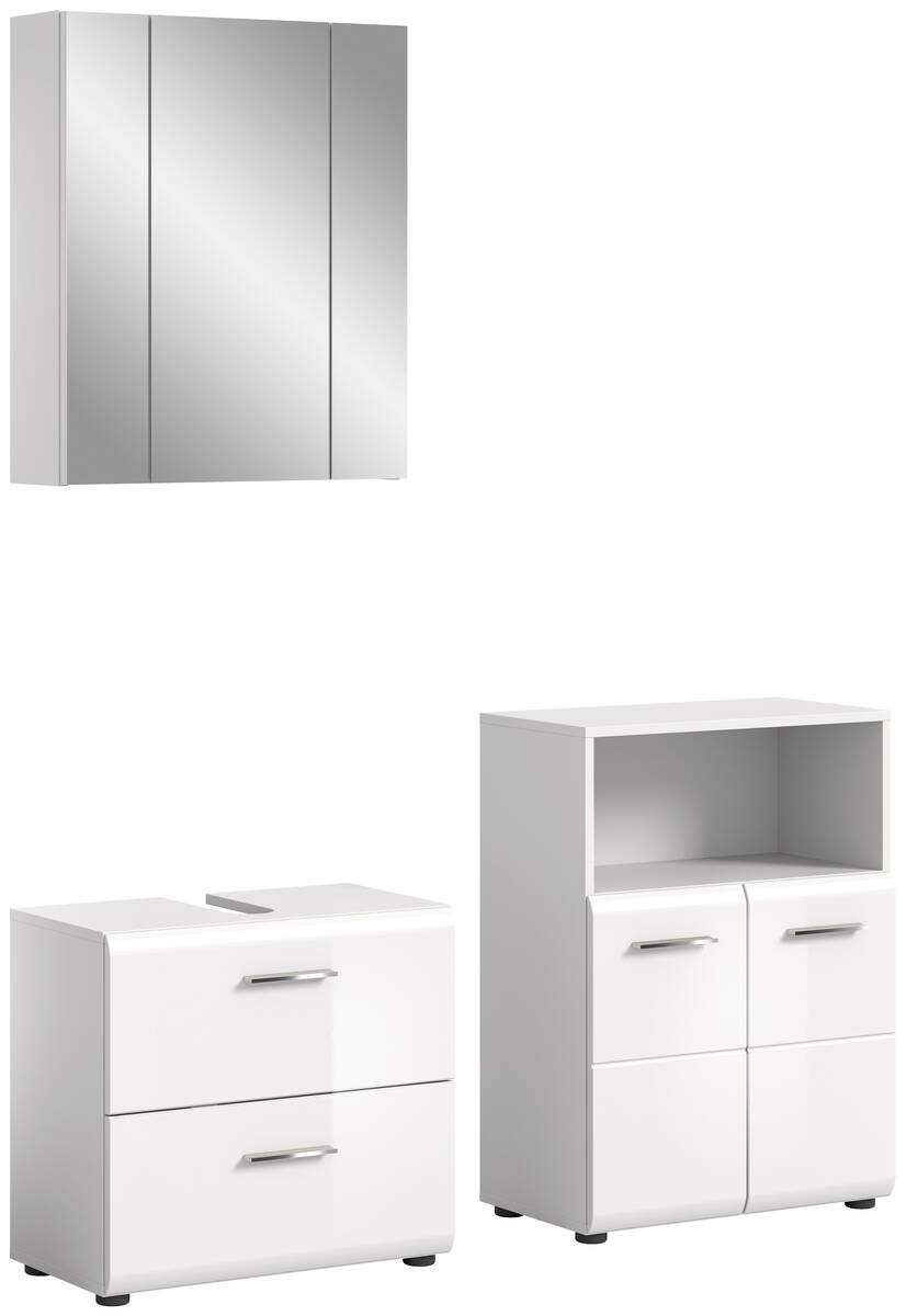 Badezimmer-Set ICE weiß weiß Hochglanz B/H/T: ca. 135x190x32 cm Badezimmer-Set ICE weiß weiß Hochglanz B/H/T: ca. 135x190x32 cm