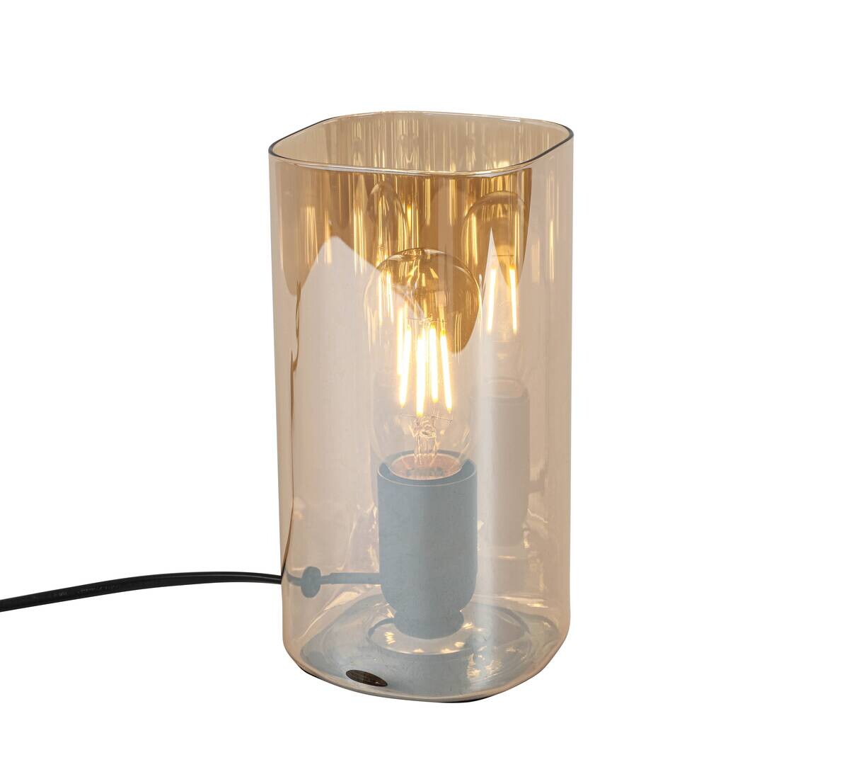 Nolo Tischleuchte Paige amber Glas B/H/L: ca. 9,5x20x9,5 cm E27 1 Brennstellen