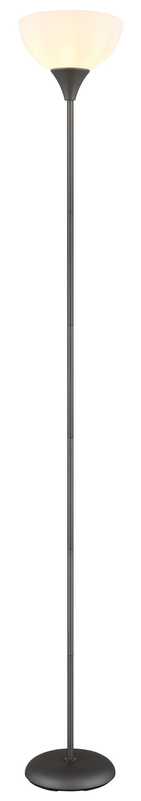 GLOBO Stehleuchte titanfarbig schwarz Opal Kunststoff Metall H/D: ca. 178,5x25 cm E27 1 Brennstellen