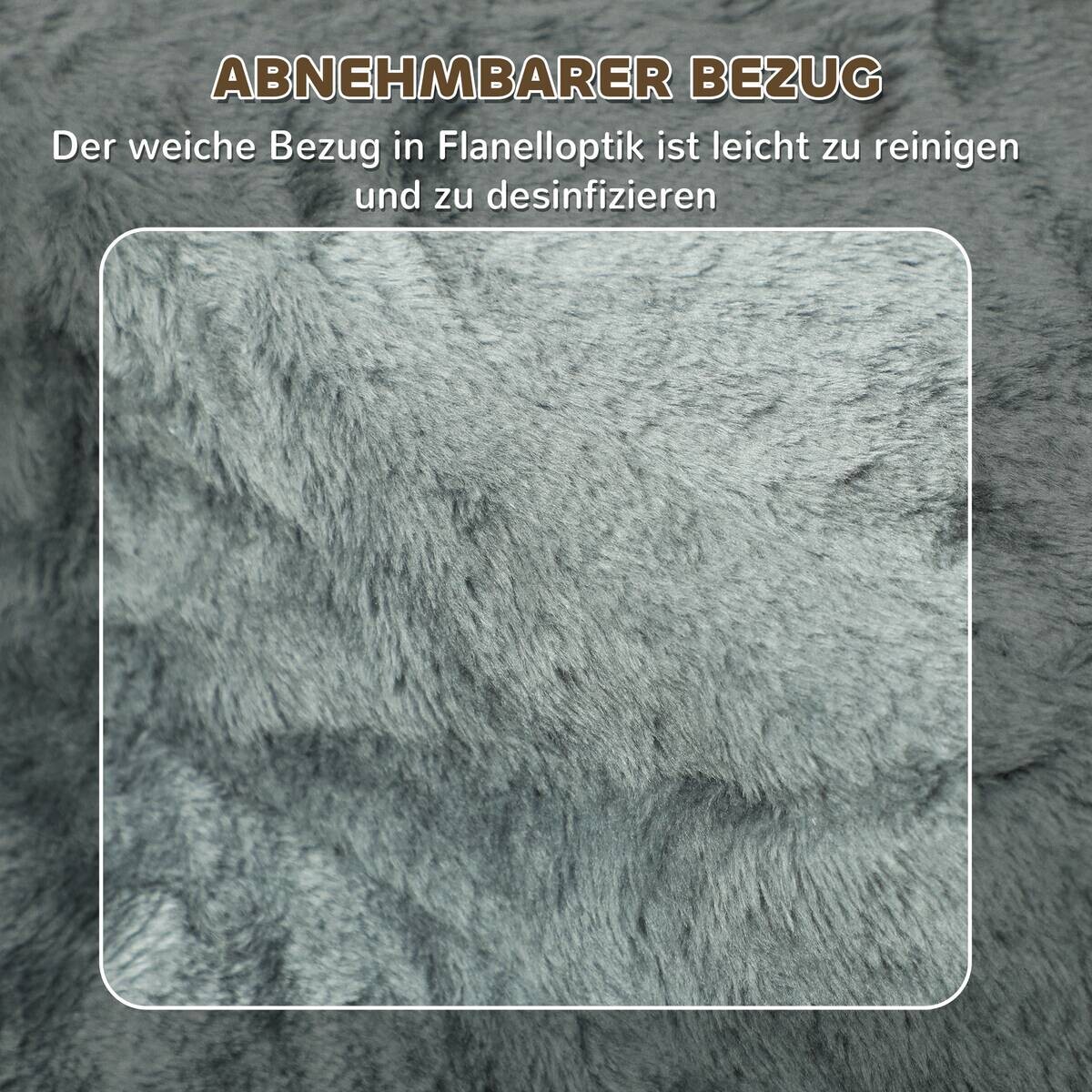 PawHut Haustiertreppe hellgrau Plüsch B/H/L: ca. 35x35x46 cm