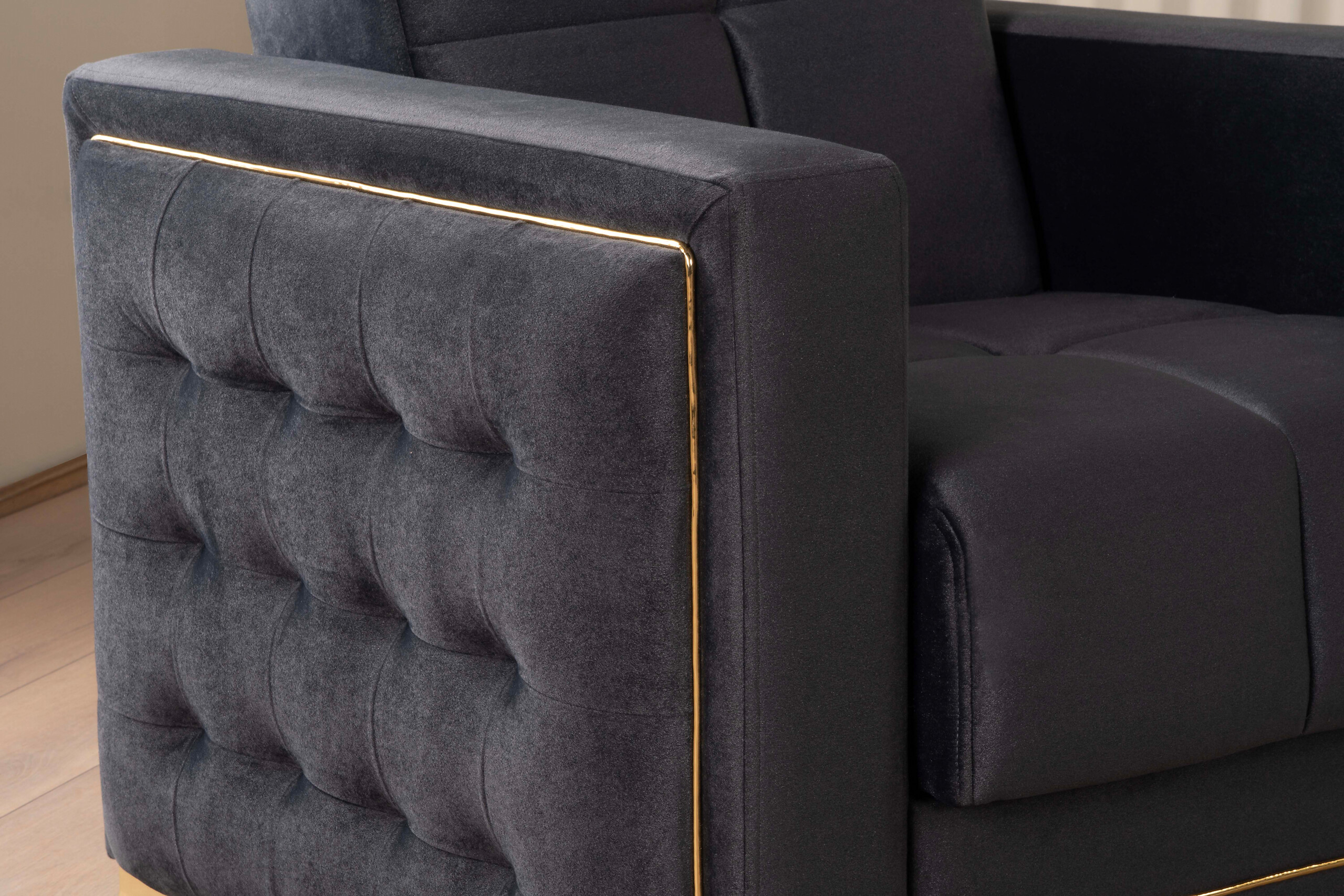 Sofa 3-2-1 Cavana anthrazit Microfaser