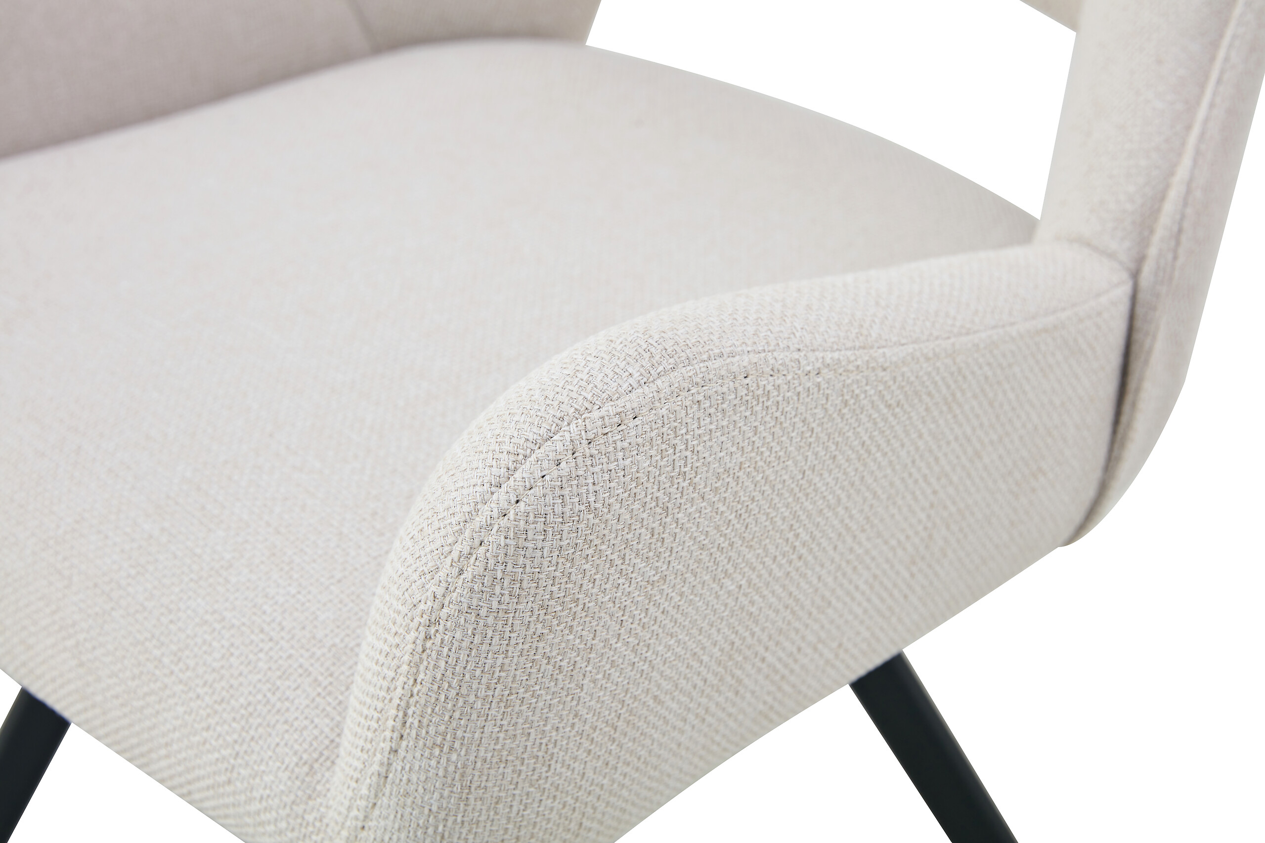 Stuhl HELEN, 2er Set creme Webstoff B/H/T: ca. 56x63x91 cm