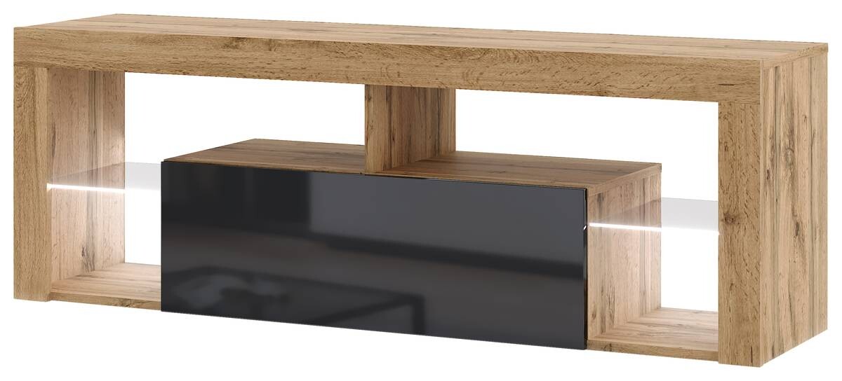 TV-Lowboard TV LOWBOARD Everest 140 LED Eiche Wotan Nachbildung schwarz glänzend B/H/T: ca. 140x50x35 cm TV-Lowboard TV LOWBOARD Everest 140 LED Eiche Wotan Nachbildung schwarz glänzend B/H/T: ca. 140x50x35 cm