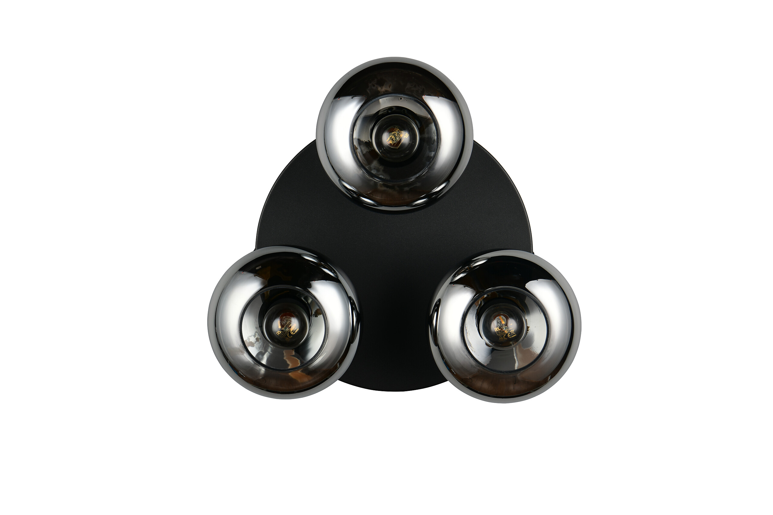 Reality Leuchten Deckenleuchte Divina mattschwarz Rauch Metall D: ca. 39 cm null 3 Brennstellen