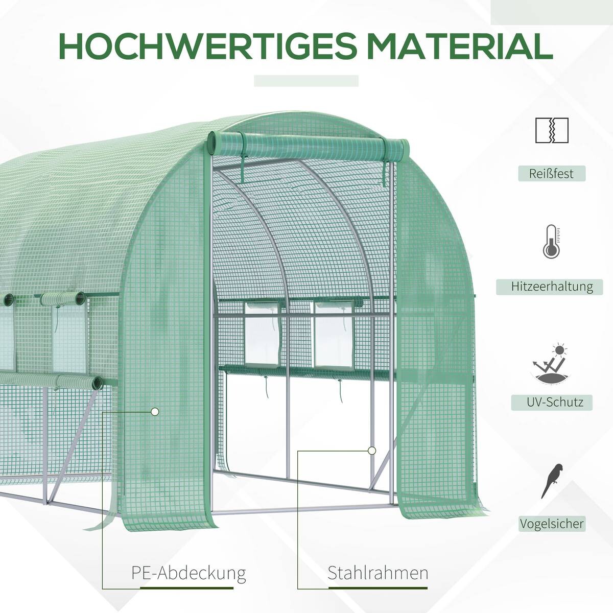 Outsunny Gewächshaus B/H/L: ca. 200x200x295 cm