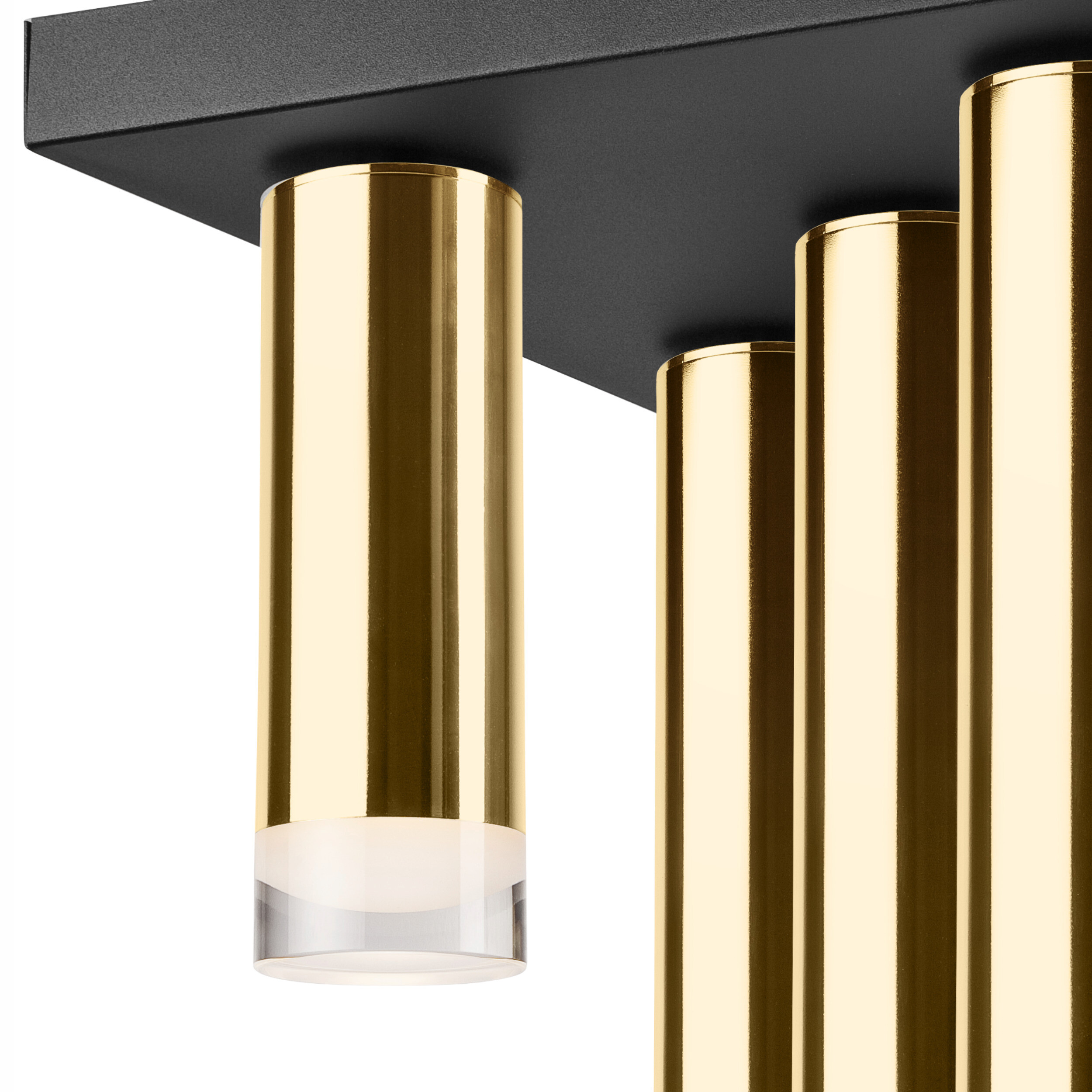 Lamkur Deckenleuchte schwarz gold Stahl B/H/L: ca. 30x31,5x30 cm E27 5 Brennstellen