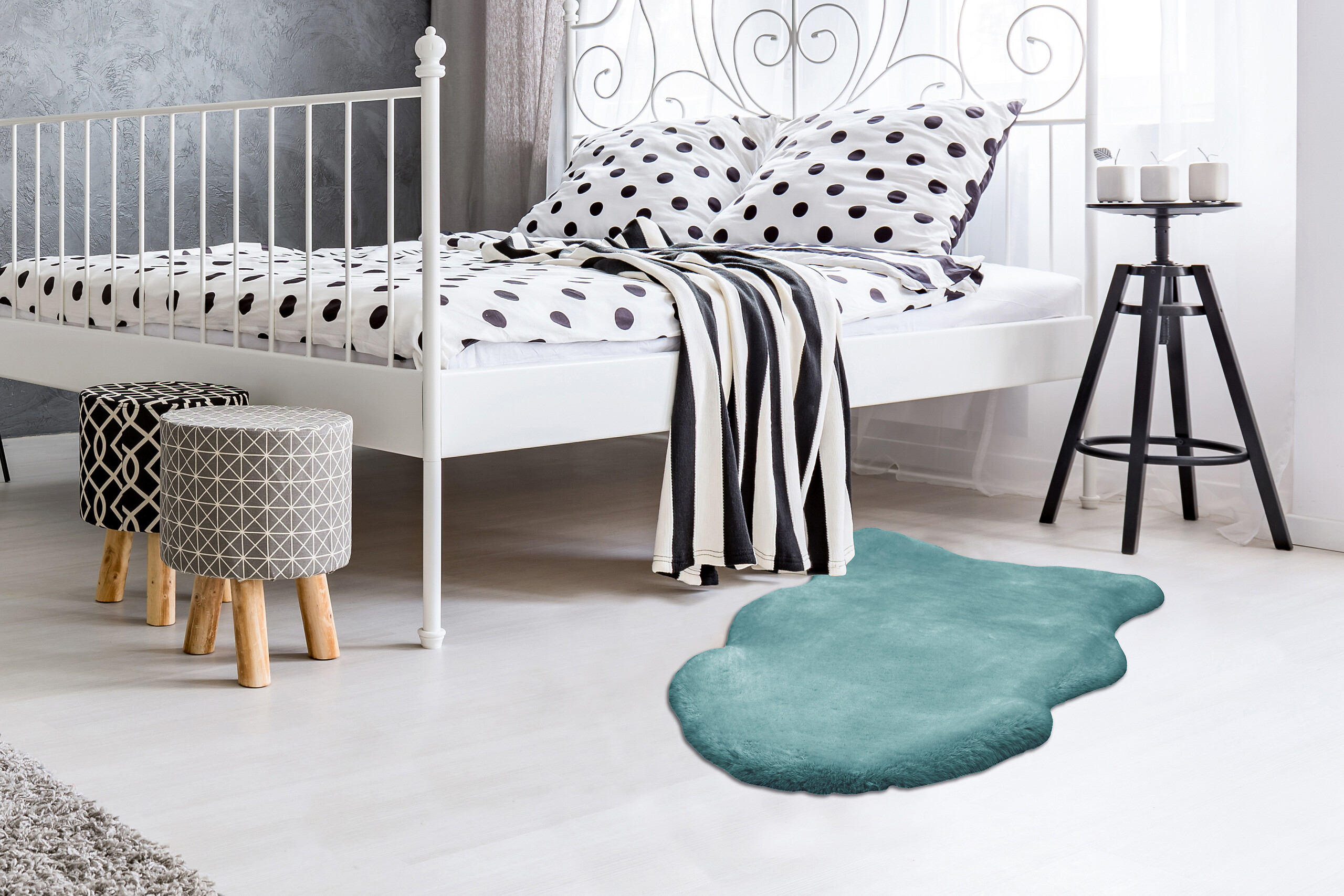 Arte Espina Hochflorteppich Rabbit Sheepskin 225 hellblau B/H/L: ca. 60x3,5x90 cm Arte Espina Hochflorteppich Rabbit Sheepskin 225 hellblau B/H/L: ca. 60x3,5x90 cm