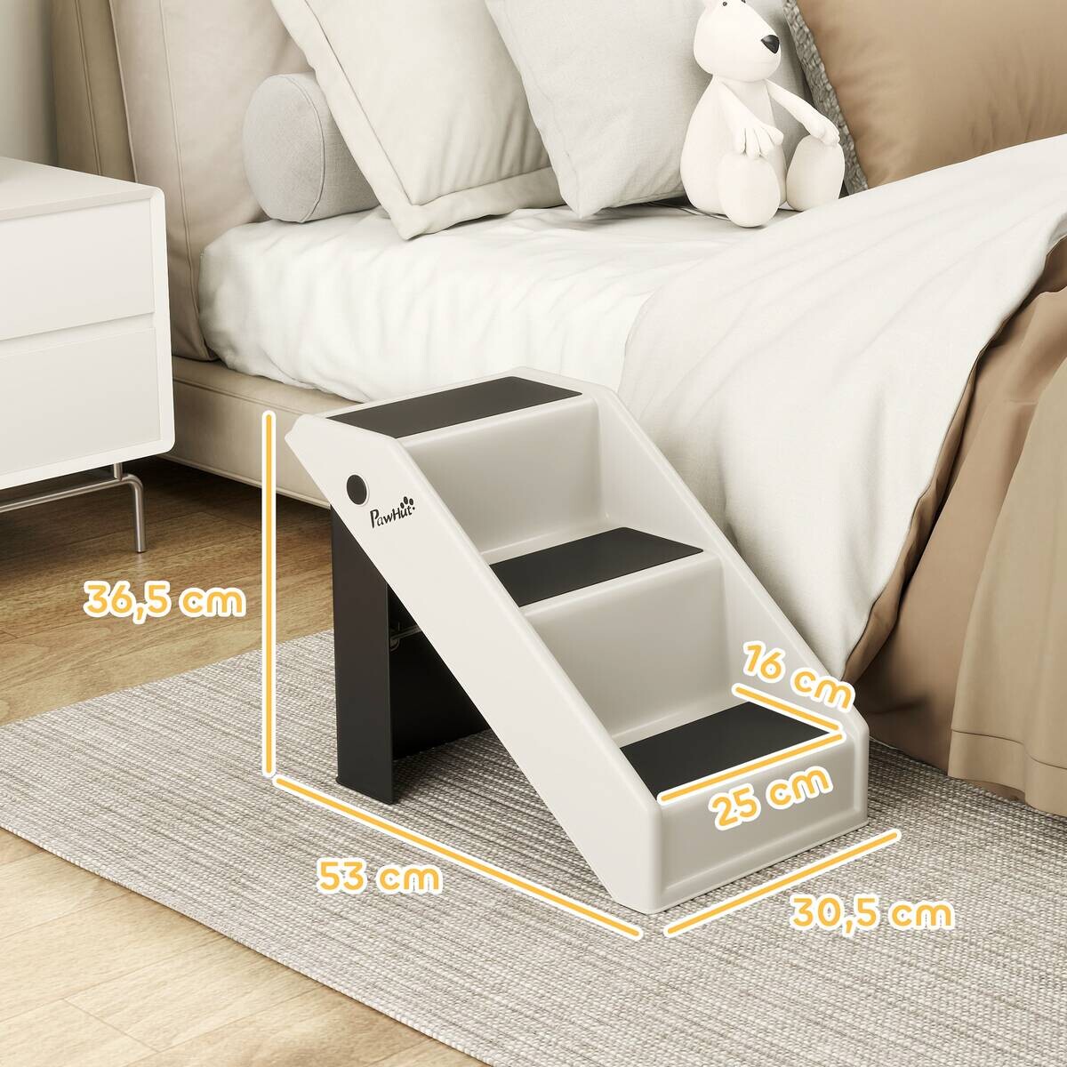 PawHut Hundetreppe creme Polypropylen B/H/L: ca. 30,5x36,5x53 cm