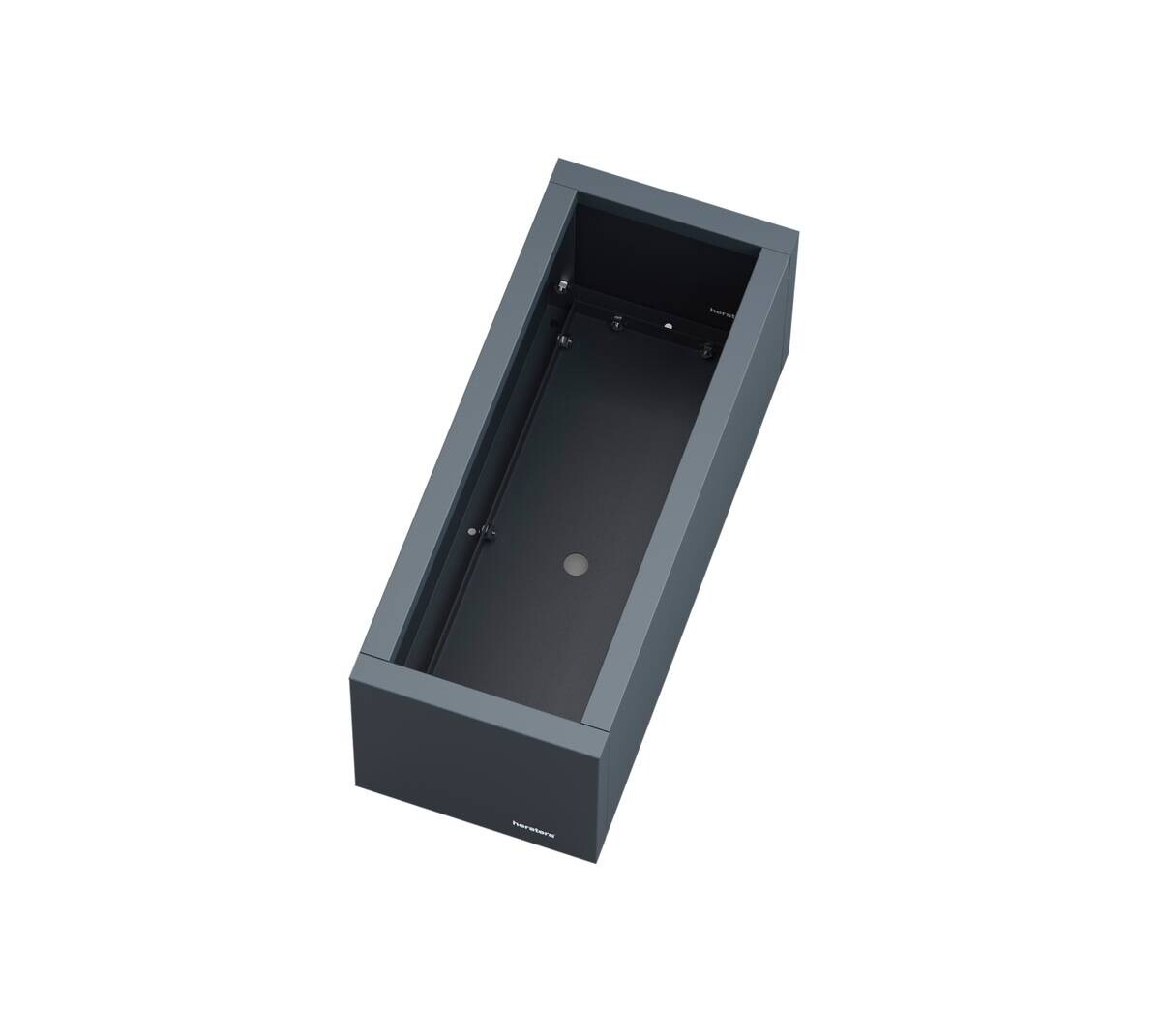 Herstera Garden Pflanzkübel Cube anthrazit Metall B/H/L: ca. 60x25x25 cm