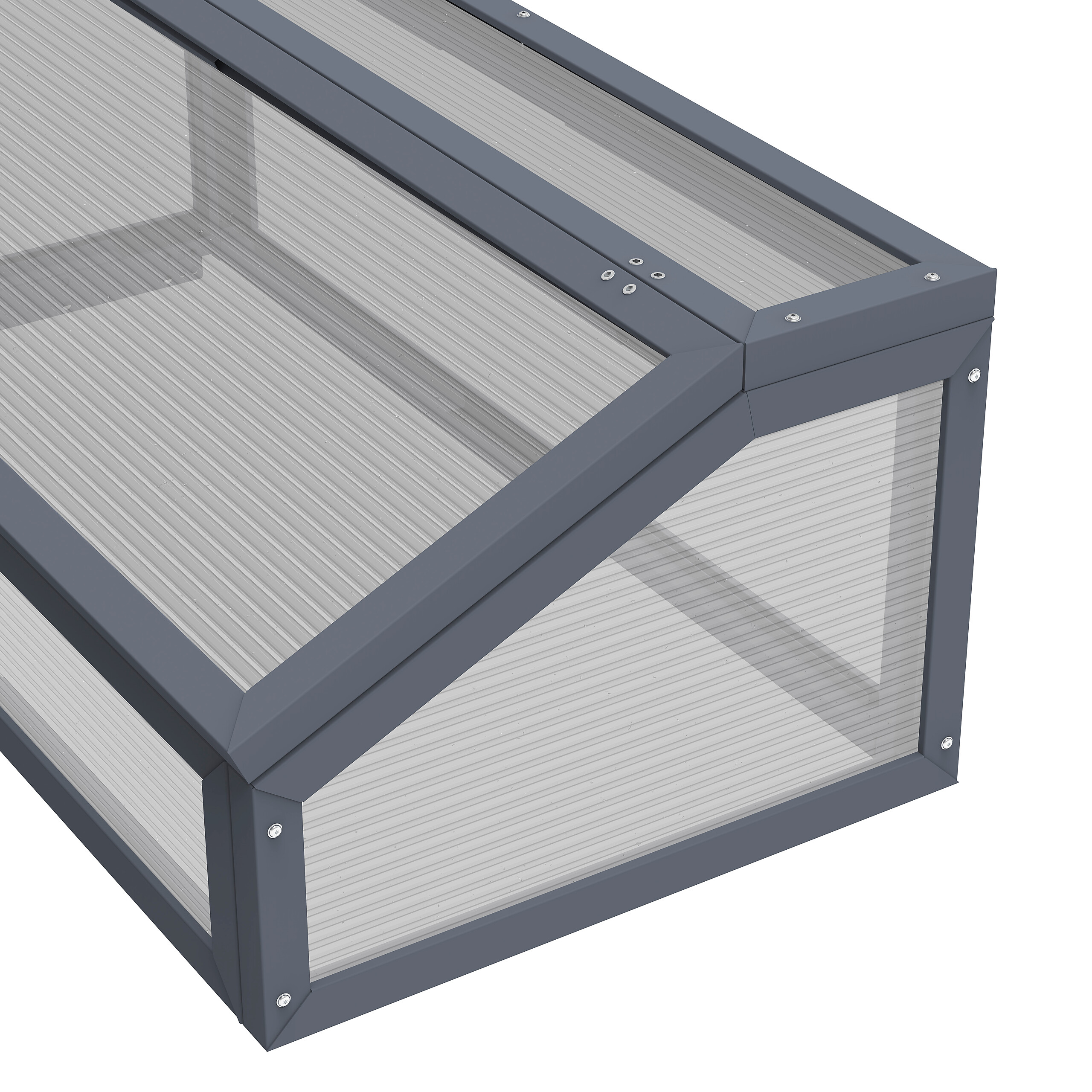 Westmann Frühbeetaufsatz Tega grau B/H/L: ca. 100x36x50 cm