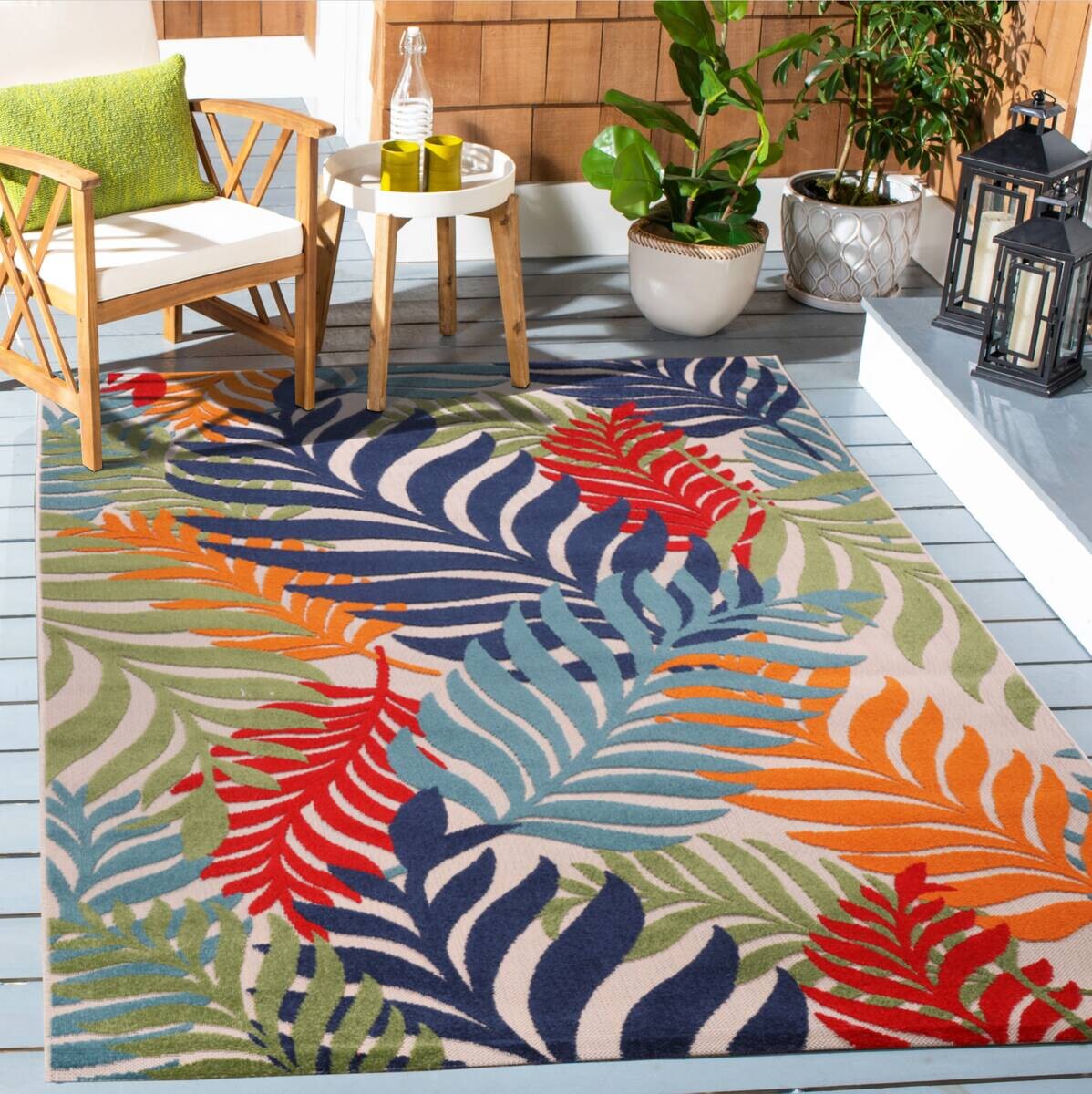 Sanat Outdoorteppich FLORAL bunt B/L: ca. 140x200 cm
