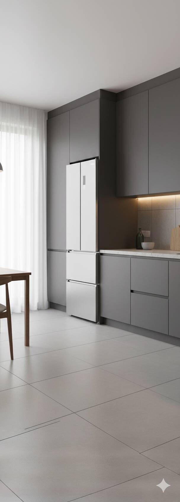 POCOline French-Door Kühl-/Gefrierkombination FD 185-395 EIXDNF Inox B/H/T: ca. 59,5x185x68 cm