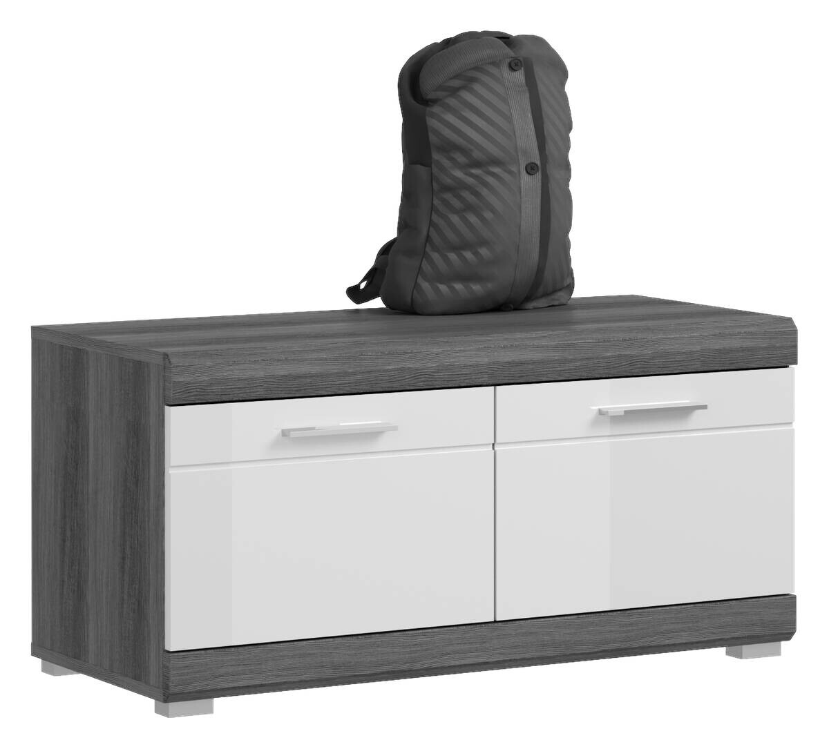 Sitzbank SCOUT Rauchsilber Nachbildung weiß Hochglanz B/H/T: ca. 90x44x40 cm