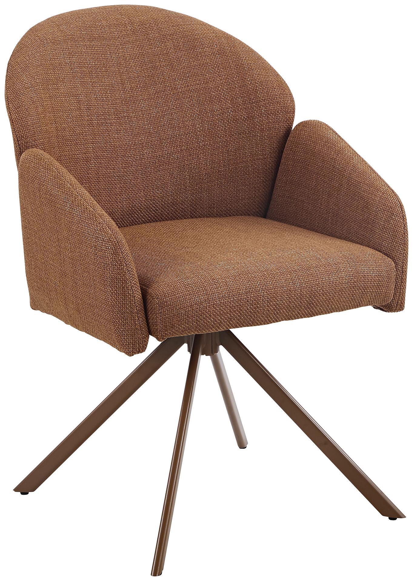 Drehstuhl Holly Kupfer Microfaser Webstoff B/H/T: ca. 57x84x61 cm