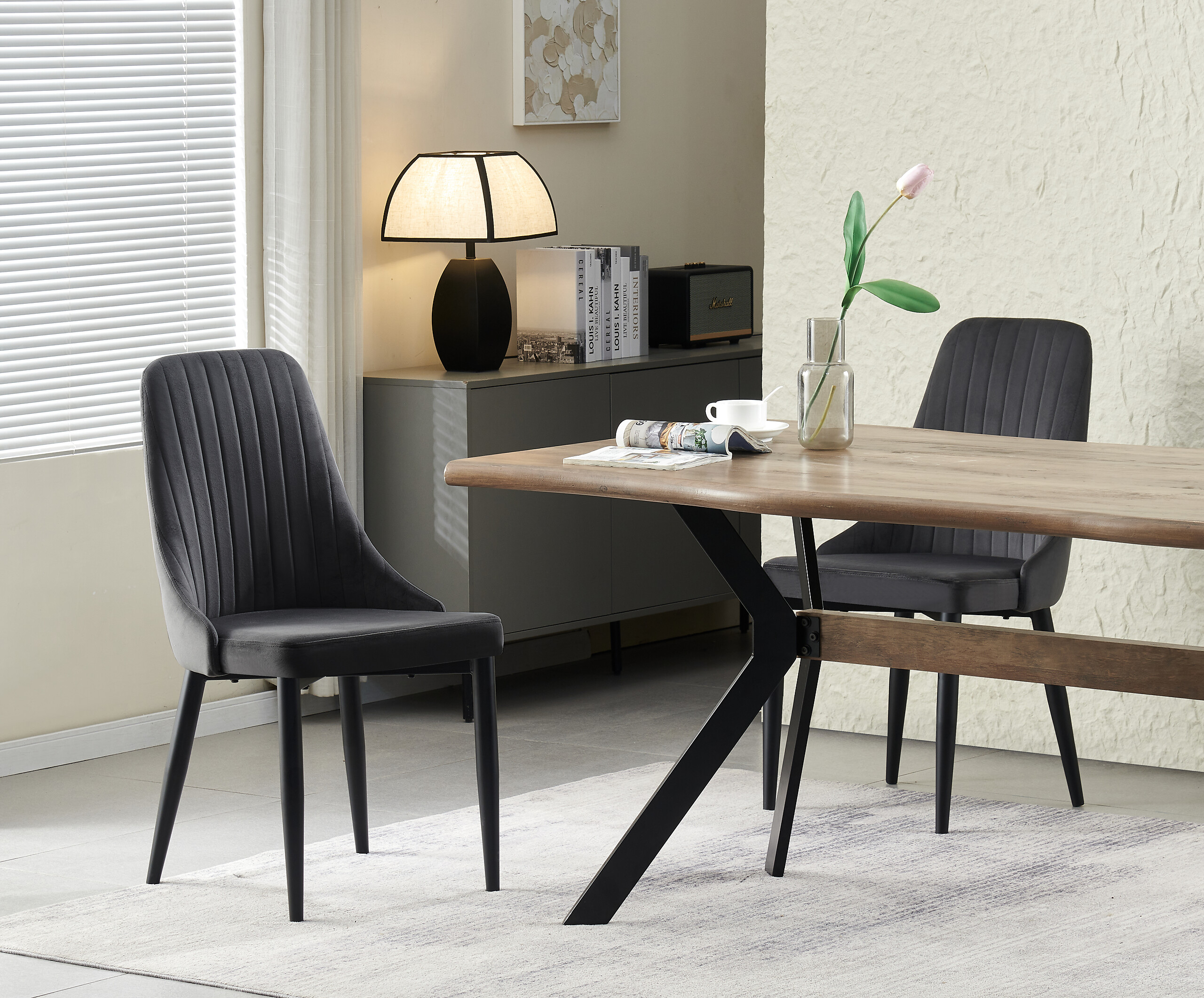 Stuhl CLAUDIA, 2er Set anthrazit B/H/T: ca. 44x88x58 cm Stuhl CLAUDIA, 2er Set anthrazit B/H/T: ca. 44x88x58 cm