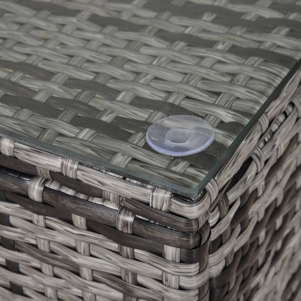 Outsunny Beistelltisch grau Polyrattan B/H/L: ca. 50x85x39 cm