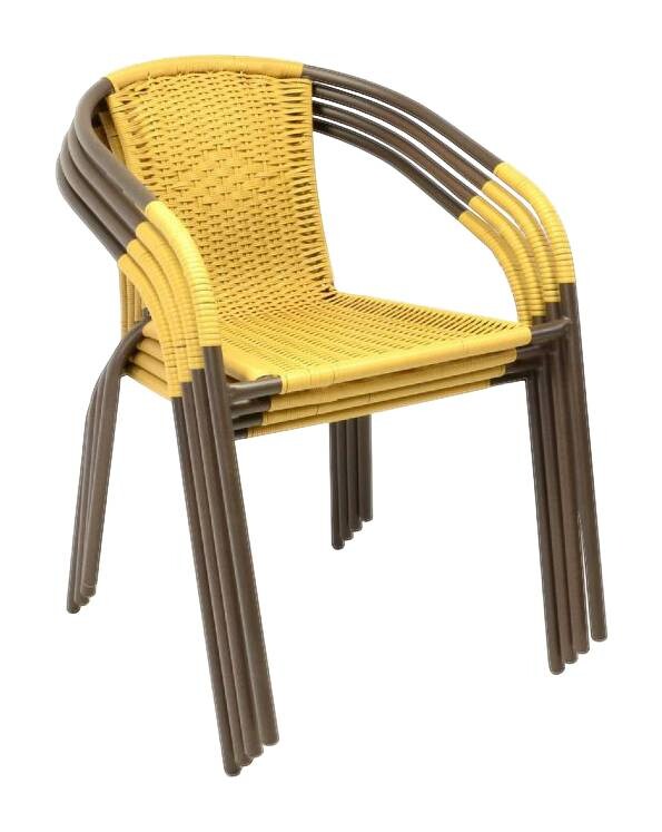 VCM Bistrostuhl 2er Set gelb Stahl B/H/T: ca. 53x73x60 cm