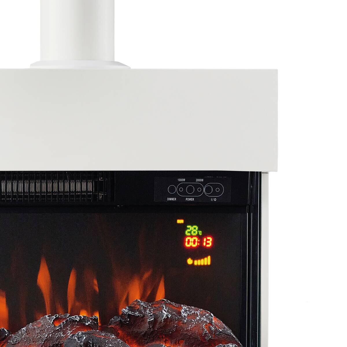 KAMINIO Elektrischer-Kamin HENRI weiß Metall B/H/T: ca. 48x117,2x21,7 cm ca. 2000 W