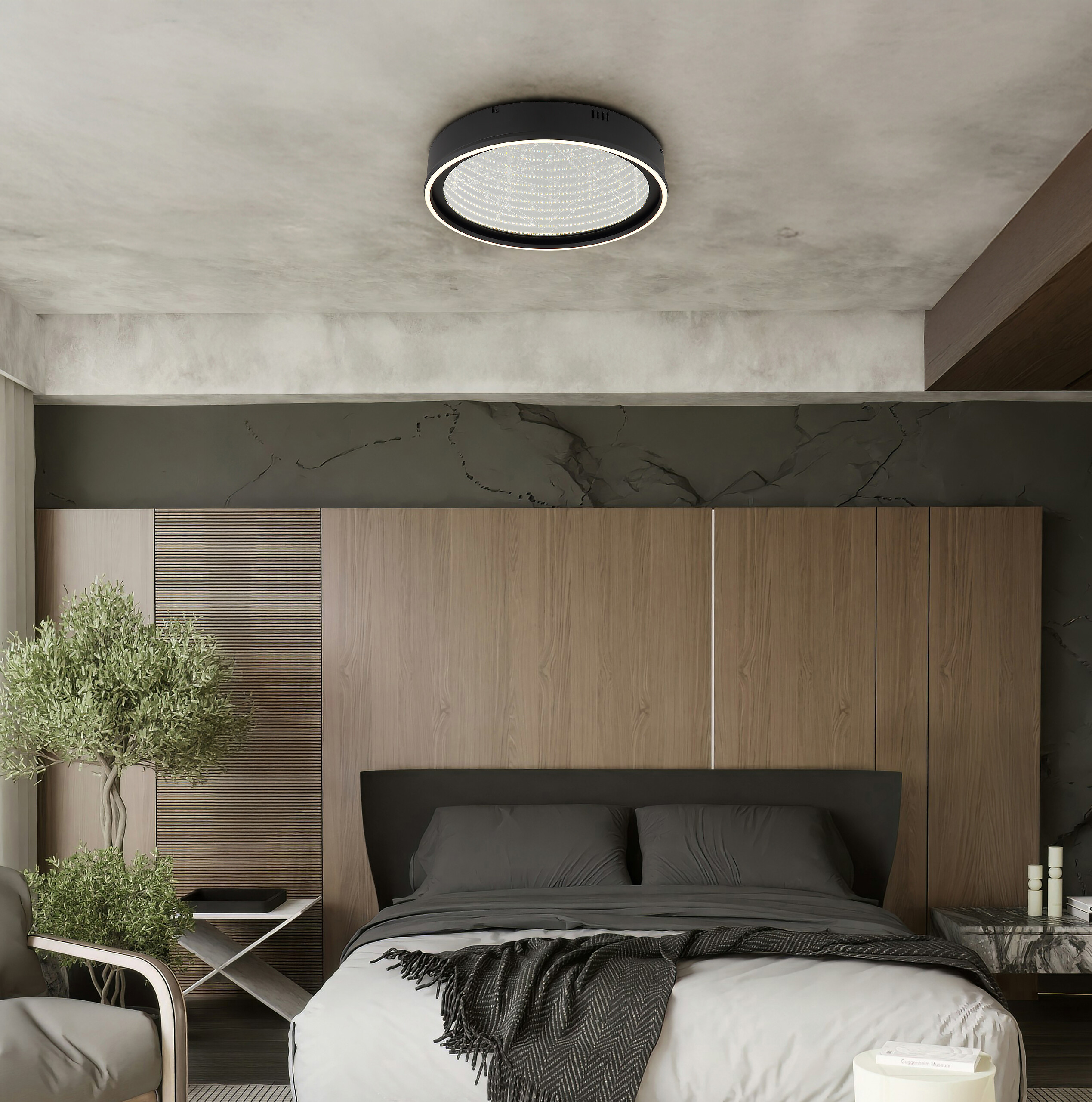 GLOBO Deckenleuchte klar Opal schwarz Glas Aluminium Kunststoff H/D: ca. 8,5x51,5 cm 1 Brennstellen