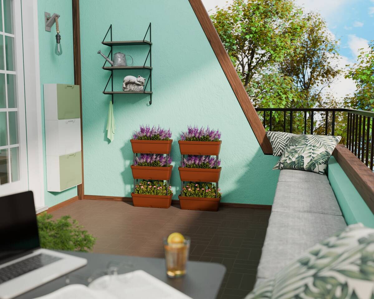 Lolego Veg Pflanzständer braun Polypropylen B/H/L: ca. 17x32x50 cm