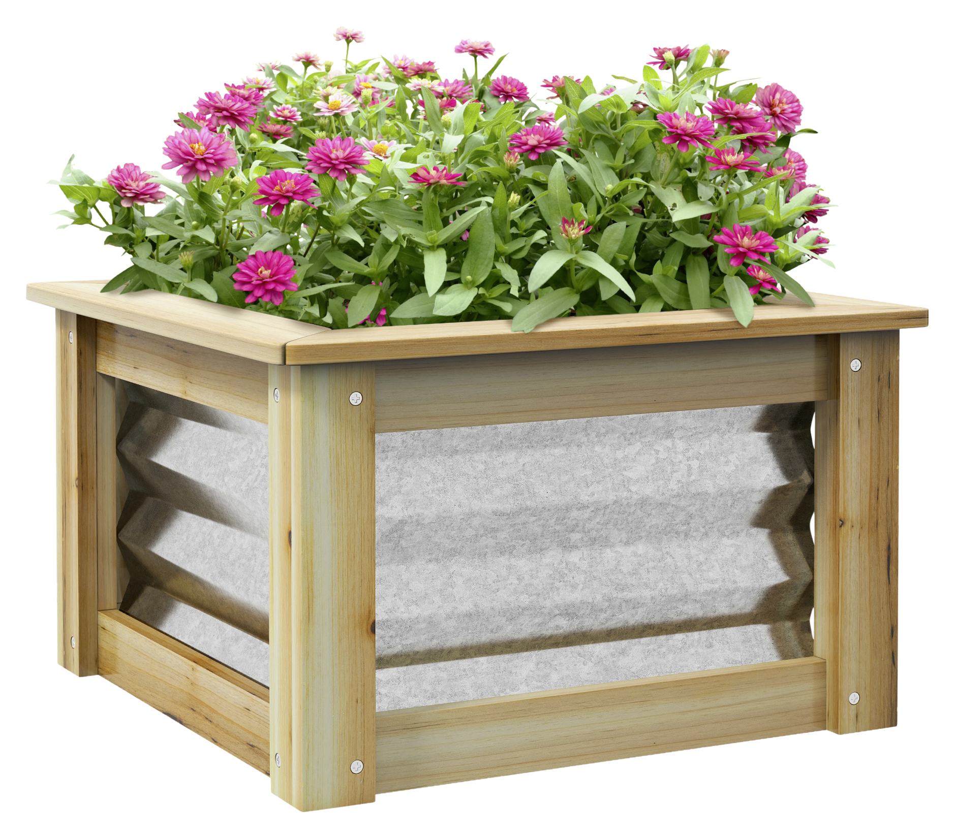 Outsunny Hochbeet silber Metall B/H/L: ca. 45x30x45 cm