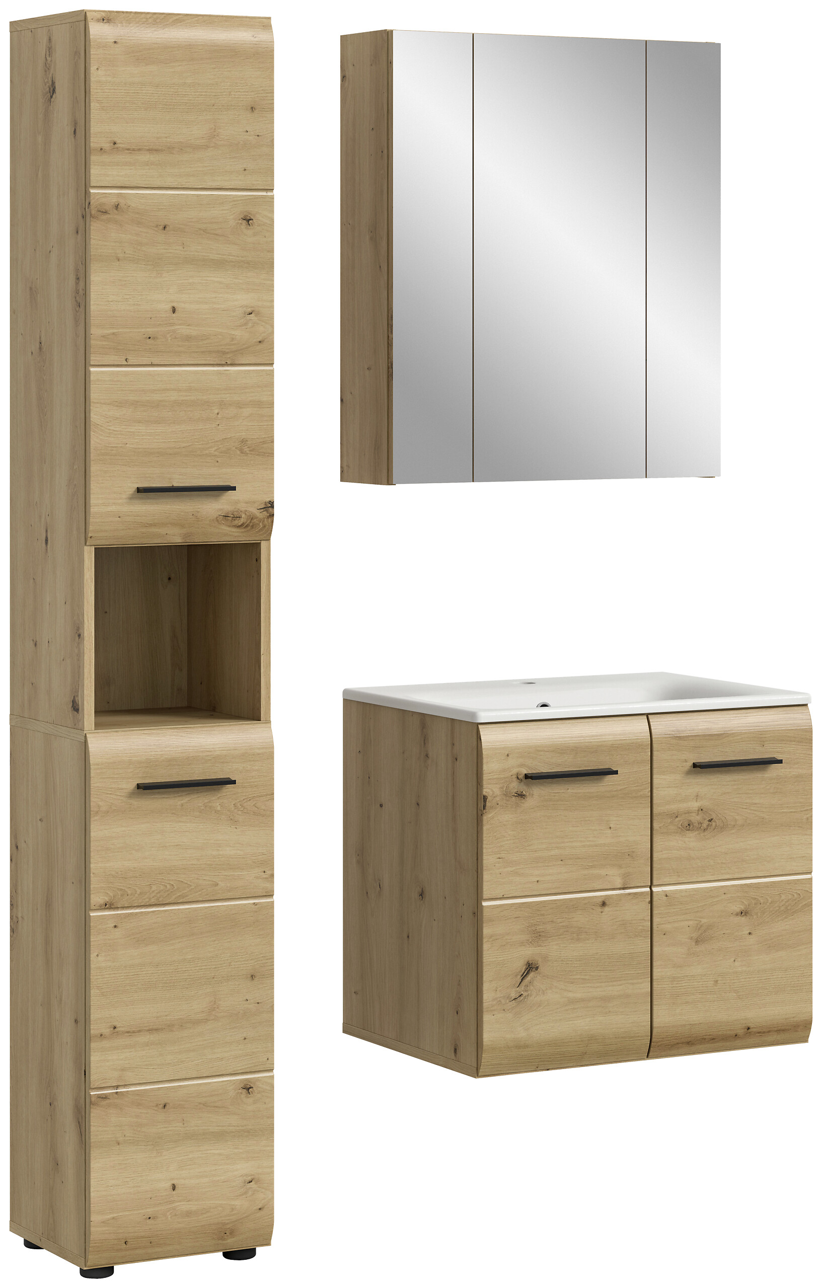 Badezimmer-Set Ice Artisan Oak Nachbildung B/H/T: ca. 105x185x46 cm
