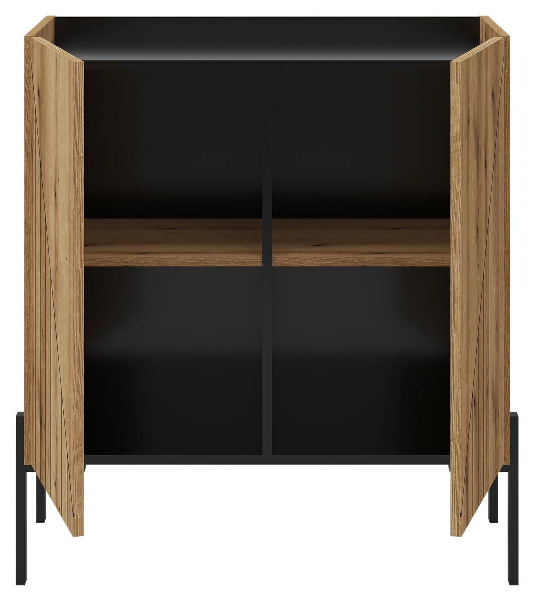 Kommode Neo Evoke Oak Nachbildung schwarz B/H/T: ca. 80x91x40 cm