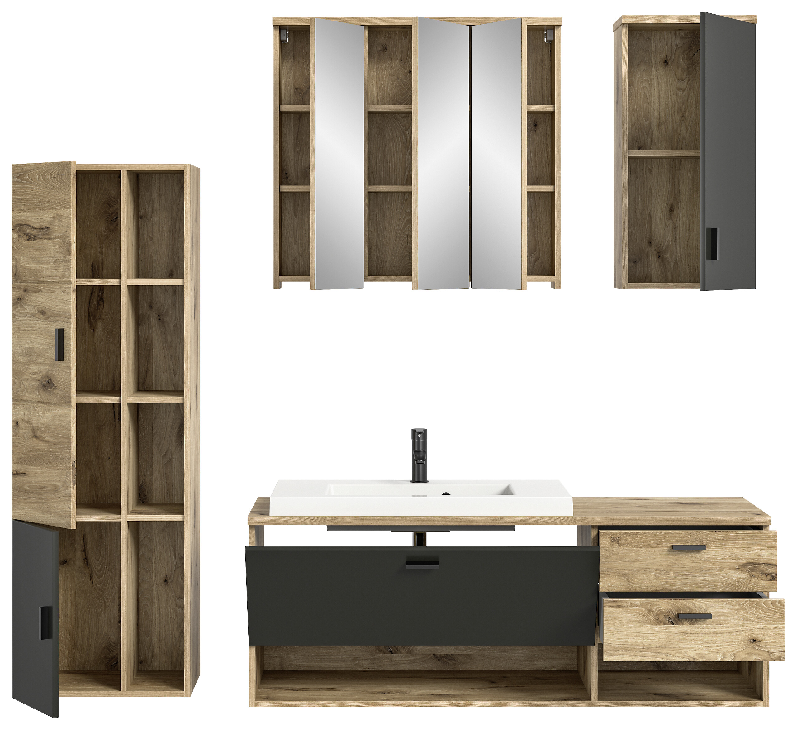 Badezimmer-Set GRADO B/H/T: ca. 203x192x48 cm