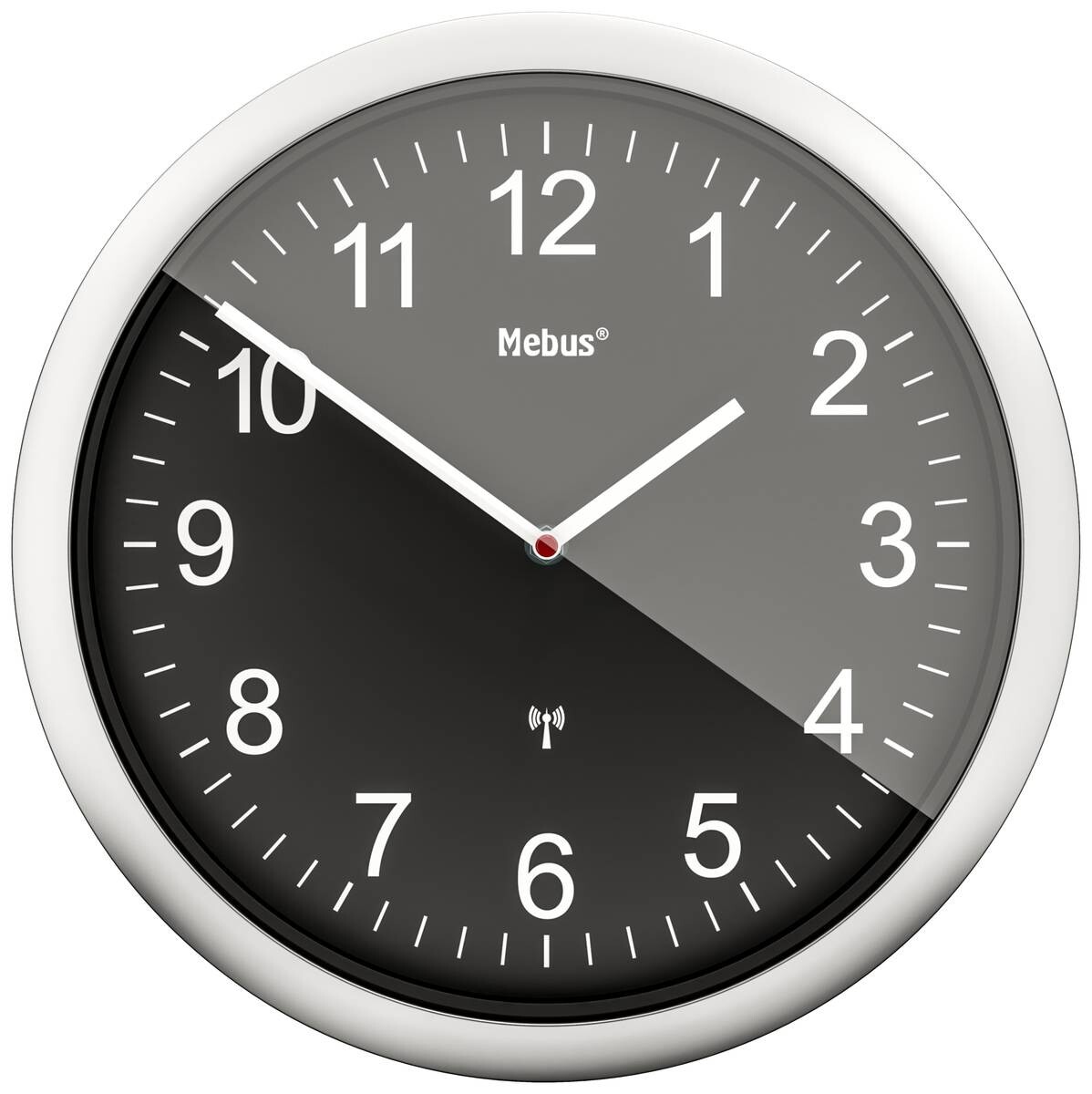 Mebus Wanduhr silber D: ca. 25 cm