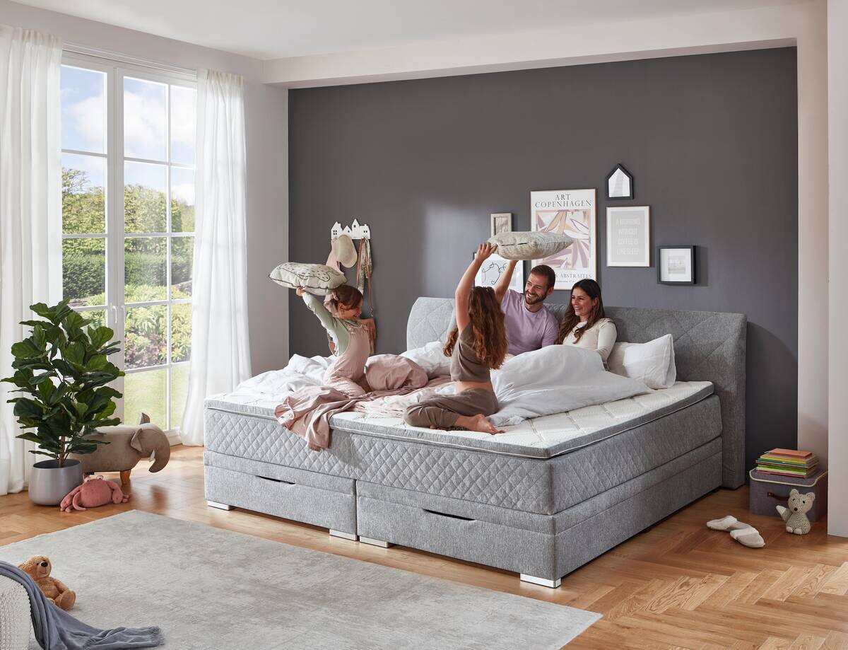 Familienboxbett Korfu silber Liegefläche B/L: ca. 240x200 cm