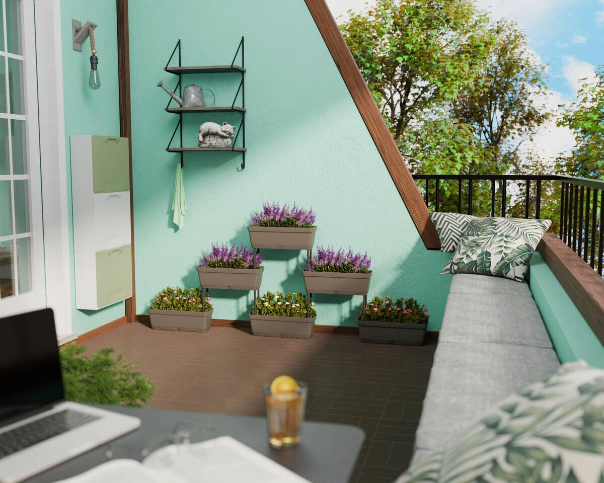 Lolego Veg Pflanzständer hellgrau Polypropylen B/H/L: ca. 17x32x50 cm