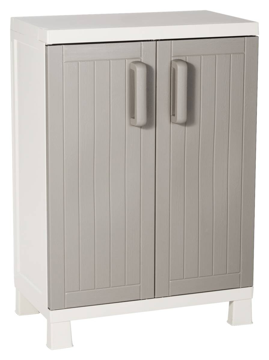 Toomax Kunststoffschrank Wood Midi hellgrau Kunststoff B/H/T: ca. 65x93x37 cm