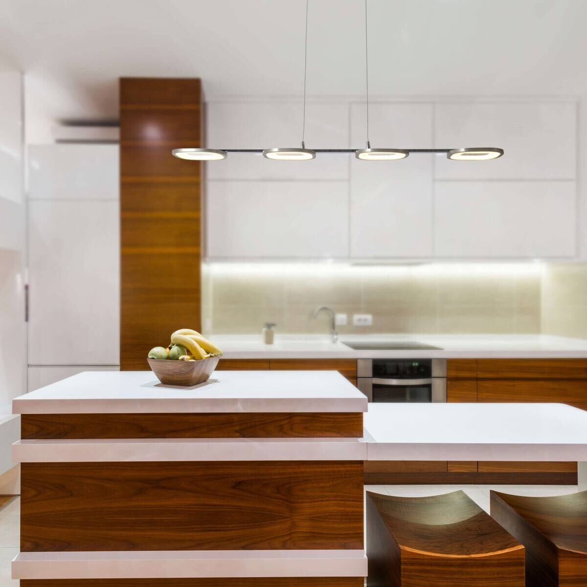 Näve Leuchten Pendelleuchte 7070342 stahlfarbig Kunststoff Metall B/H/T: ca. 16x150x100 cm null 4 Brennstellen