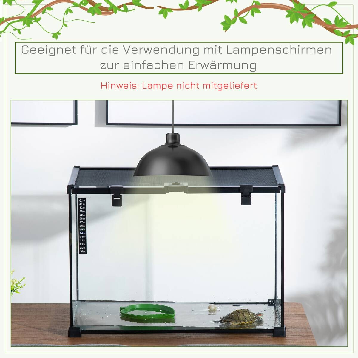 PawHut Terrarium schwarz Edelstahl B/H/L: ca. 30x50x35 cm